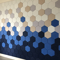 50mm Surface lisse 100% panneau acoustique en fibre de polyester feutre pour animaux de compagnie pour la décoration de restaurant de bureau panneaux muraux insonorisés