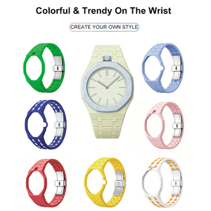 Bracelet de rechange en caoutchouc biocéramique et silicone pour montres <span class=keywords><strong>Swatch</strong></span> X AP Royal Pop – Vente en gros - Product Image 2