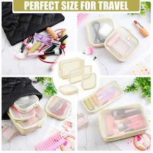 Mesh Makeup <b>Bag</b>, Mesh Cosmetic <b>Bag</b> Travel Toiletry Pouch with Zipper Mini Portable Makeup Cosmetic Travel Wash <b>Bag</b> Clear - Product Image 5
