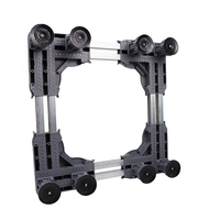 Support universel manuel à double tube en acier inoxydable pour machine à laver, avec roulettes et structure surélevée