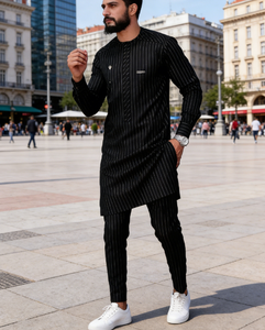 طقم داشيكي رجالي جديد مقاس <span class=keywords><strong>M</strong></span>-4XL - زي رسمي أفريقي مطبوع للمناسبات الرسمية - Product Image 1