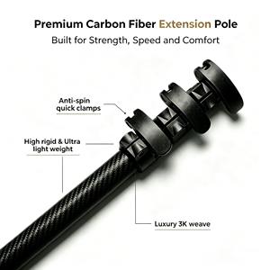 Poste Telescópico de Fibra de Carbono para Limpieza de Ventanas, Paneles Solares, Rescate Acuático, Cosecha, Inspección y Cámara - Product Image 1