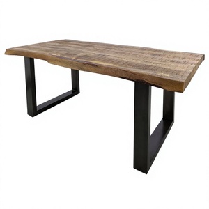 Custom-designed <b>Foldable</b> Modern <b>Table</b> <b>with</b> Wood Tabletop and Iron <b>Legs</b> for Apartment Restaurant Office/Conference Dining Use - Product Image 2