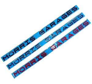 Stiker logo garasi MORRIS huruf Inggris plastik ABS mobil cocok untuk logo dekorasi lencana depan kap mesin MG