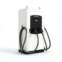 Station de recharge rapide DC 120 kW, double unité de charge CCS2 pour véhicules électriques, écran tactile 7 pouces, chargeur extérieur IP54 pour parking commercial