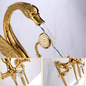 Robinet de douche à poser au sol <span class=keywords><strong>AMAXO</strong></span> 130 1012T-6 à poignée unique en laiton avec pommeau de douche rond à jet de pluie doux, certifié CE SASO UPC - Product Image 4