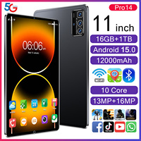 Pro 14 11 Inch View Phablet 16GB+1TB 108MP 8000mAh 4G 5G Dual SIM+TF MTK Wi-Fi Layar Tanpa Bingkai Baru, Buka Kunci Wajah