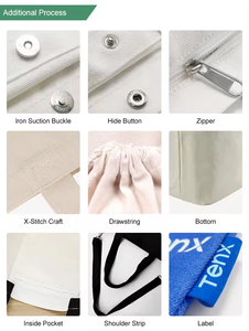 <b>Large</b> Custom Canvas <b>Tote</b> <b>Bag</b> <b>with</b> <b>Zipper</b> Wholesale Heavy Duty Cotton Shopping <b>Bag</b> <b>with</b> Interior Pocket Custom Printed Logo - Product Image 3