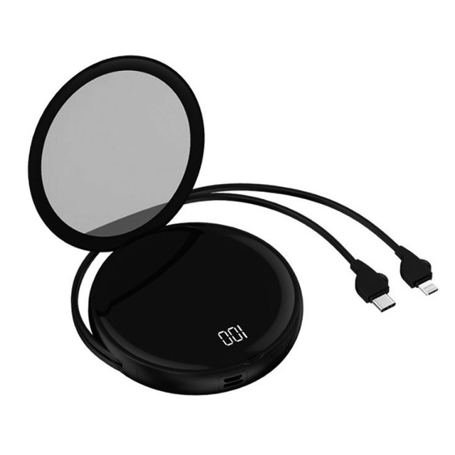 Folding Beauty Mini Cosmetic Makeup Mirror Portable Mobile Power Bank