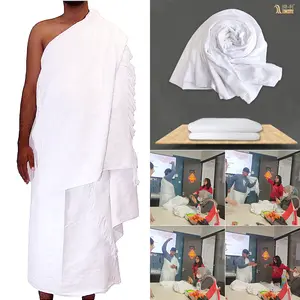 100%cotton Ihram Towel Men Ihram Set Pilgrimage Clothes Handuk Turki Tube Muslim Arab Hajj Ihram Umrah Towel