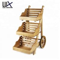 Présentoir de supermarché à 3 niveaux, étagère haut de gamme métallique léger, Type d'emballage, Surface personnalisée, Style de magasin en bois