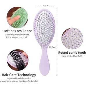 Nuovo Arrivo Spazzola per Capelli con Logo Personalizzato, Design con Ventole, per Massaggio del Cuoio Capelluto, in Plastica Morbida con Airbag, per Ragazze, con Resilienza - Product Image 3