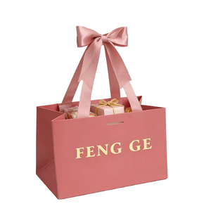 Sacs de luxe personnalisés avec logo OEM, poignée en ruban, pour vêtements, shopping, mariage, emballage, sacs roses avec Victorias Secret - Product Image 1