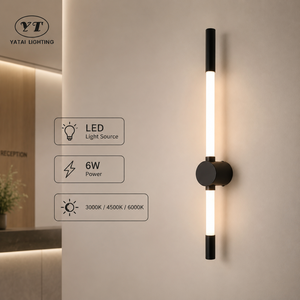 Applique murale LED linéaire moderne en acrylique, pour intérieur, décorative, maison, hôtel, couloir, 6W, CCT sélectionnable 3000K/6000K - Product Image 4