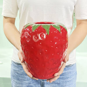 الأكثر شعبية أسلوب الحد الأدنى كبير أنيق ديكور المنزل السيراميك تصميم الفراولة زهرية - Product Image 5