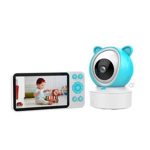 Tuya 5" LCD Screen Control HD Night Vision Smart Remote Control Baby Monitor Wifi Feeding Remind Mini Camera Baby Protection