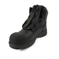 Bottes de pompier en cuir coupe basse chaussures de sécurité ignifuges bottes de travail avec bout en acier EH semelle extérieure résistante à l'huile antidérapante
