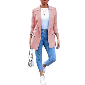 <span class=keywords><strong>Veste</strong></span> de costume de tempérament mi-longue à revers pour <span class=keywords><strong>femme</strong></span> - Product Image 2
