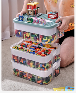 Crianças Grande Plástico Empilhável Toy Storage Box Home Organizer Container Bin com <span class=keywords><strong>Building</strong></span> Brick <span class=keywords><strong>Blocks</strong></span> Base - Product Image 5