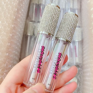 Gran oferta MOQ 100 piezas Logotipo personalizado Metálico 6ml Oro Plata Contenedores líquidos Tubo de brillo de labios de diamantes de imitación vacío - Product Image 4