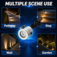 Mini projecteur LED encastré IP67 1W DC12V DC24V pour extérieur avec pinces à ressort pour jardin, terrasse, escalier, allée