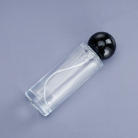 Flacon pulvérisateur en verre transparent vide de 50 ml avec bouchon en aluminium, col serti de 15 mm, forme cylindrique, pour parfum, avec pompe et filtre.