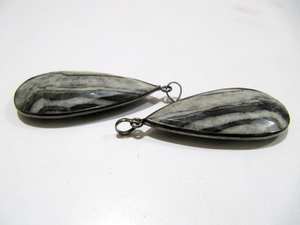 Naturel Zèbre Agate Poire Forme Briolette À Facettes Connecteur Pendentif Charme 22X45mm Taille Unique Rare Pierres Précieuses Lunette Pendentif - Product Image 4