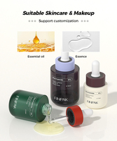 Botella de Vidrio Redonda y Corta de 15ml, 30ml, 50ml con Gotero, Frasco Vacío para Suero y Aceite Esencial, Impresión de Color Personalizada, Envase Cosmético