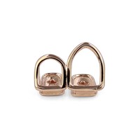 Grilles dentaires préfabriquées Hip Hop sans nickel, face ouverte à 2 dents, plaqué or rose, argent unique