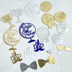 ของตกแต่งคัพเค้กอะคริลิค รูปแบบน้ำผึ้งและความหวาน สำหรับงานวันพ่อ ของตกแต่งเค้กพร้อมดีไซน์ "คุณพ่อที่ดีที่สุดในโลก" - Product Image 5