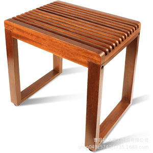 The Source Of Etiquette Tabouret de douche en bois massif 40x30x45 cm marron antidérapant avec rangement - Product Image 5