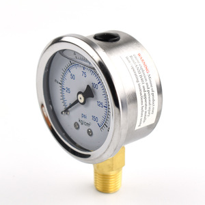 Manómetro Radial YN-40 50 60 Lleno de Aceite, Carcasa de Acero Inoxidable, Manómetro de Presión de Aire de 1.0Mpa, Conexión de Rosca Externa - Product Image 2