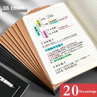 Carnet de classe rétro minimaliste en papier de cuir de vache épais, carnet à grille vierge B5/A5 16k