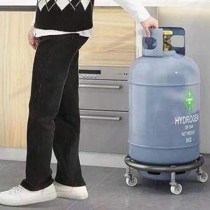 Base de cilindro de propano móvil, carro de soporte de tanque de propano con 4 ruedas, estante fijo de cilindro de gas - Product Image 2