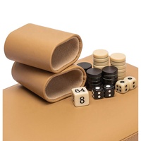 Reise-Backgammon Magnetisches Kunstleder-Backgammon Mini-Spielset Klassisches Brettspiel Magnetische Schachfiguren 9-Zoll-Backgammon-Spiel