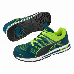 Chaussures de sécurité basses en tricot couleur verte - Product Image 1