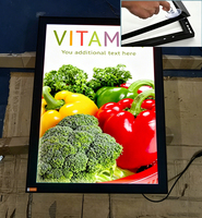 Boîte lumineuse publicitaire murale ultra-fine en aluminium magnétique avec rétroéclairage LED, affichage de menu de restaurant éclairé