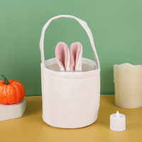Paniers de Pâques Lapin 2023 en tissu peluche avec attaches, multicolores, 13x14,5cm, design moderne pour décorations de Pâques pour enfants