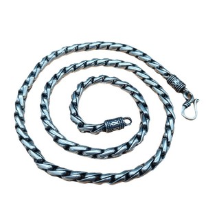 Collar <span class=keywords><strong>de</strong></span> joyería Punk S925 para hombre 100% tejido puro personalidad Vintage <span class=keywords><strong>plata</strong></span> 925 <span class=keywords><strong>Cadena</strong></span> <span class=keywords><strong>de</strong></span> cuerda 100% <span class=keywords><strong>plata</strong></span> esterlina pura - Product Image 5