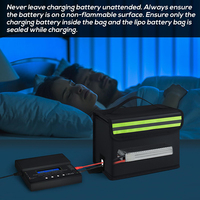 Pochette de rangement pour batterie Lipo grande capacité, étanche, ignifuge et anti-explosion, avec port de charge et protection de sécurité verrouillable