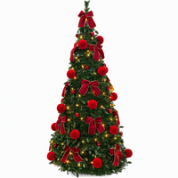 Sapin de Noël artificiel pré-éclairé de luxe, pliable en PVC, pour la décoration de la maison et des centres commerciaux