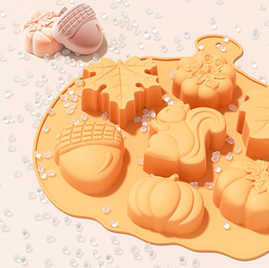 Moldes de Silicona Desechables Ecológicos para Pasteles de Otoño, Moldes de Chocolate con Forma de Calabaza y Hoja de Arce para Fondant - Product Image 3