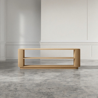 MYHOME Table console basse en bois de chêne massif au design contemporain finition chêne naturel français de luxe pour meubles de salon et de chambre à coucher