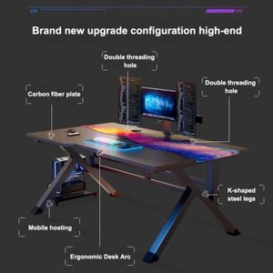 Escritorio <span class=keywords><strong>Gamer</strong></span> Saitu en Oferta, Estilo Racing para Deportes Electrónicos, Color Negro, Mesa de Juego para Oficina en Casa para Gamers - Product Image 3