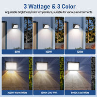 Lámpara de Pared Exterior de Aluminio Directo de Fábrica, IP65, 3CCT, 5000K, 80W/100W/120W, Fotocélula LED, Iluminación para Estacionamientos