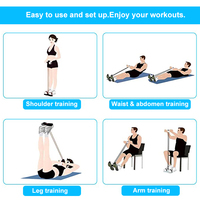 Bande de Résistance en Caoutchouc Naturel à 4 Tubes, Élastique de Traction pour Yoga, Pédale de Résistance, Équipement de Fitness pour Entraînement Abdominal, de la Taille et des Bras