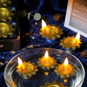 Floating Flower-Shaped LED Candles Eco-Friendly & Safe Small Electronic Oil Lamps Diwali Prayer & Home Decoration - Product Image 1