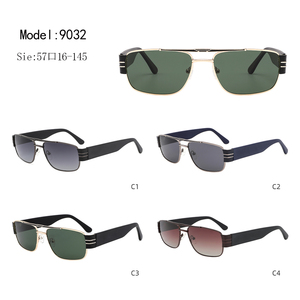 Gafas de Sol de Piloto, Montura Metálica Rectangular, Lentes Degradadas de Aro Completo, 100% Protección UV, Unisex para Adultos, para Exteriores - Product Image 3