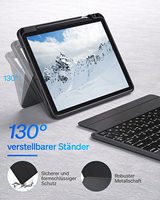 Étui clavier pour iPad Pro 12.9 avec clavier sans fil Bluetooth en cuir TPU rechargeable, fente pour stylet et souris