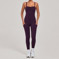 Combinaisons de yoga personnalisées pour femmes, sexy, extensibles dans les quatre sens, longueur intégrale, taille haute, relevage des hanches, vêtements de sport, combinaison, body